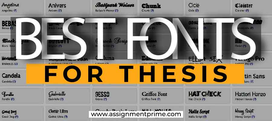thesis fonts used